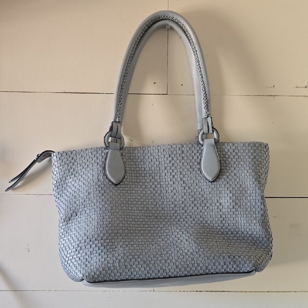 Cole Haan Light Blue Woven Shoulder Bag